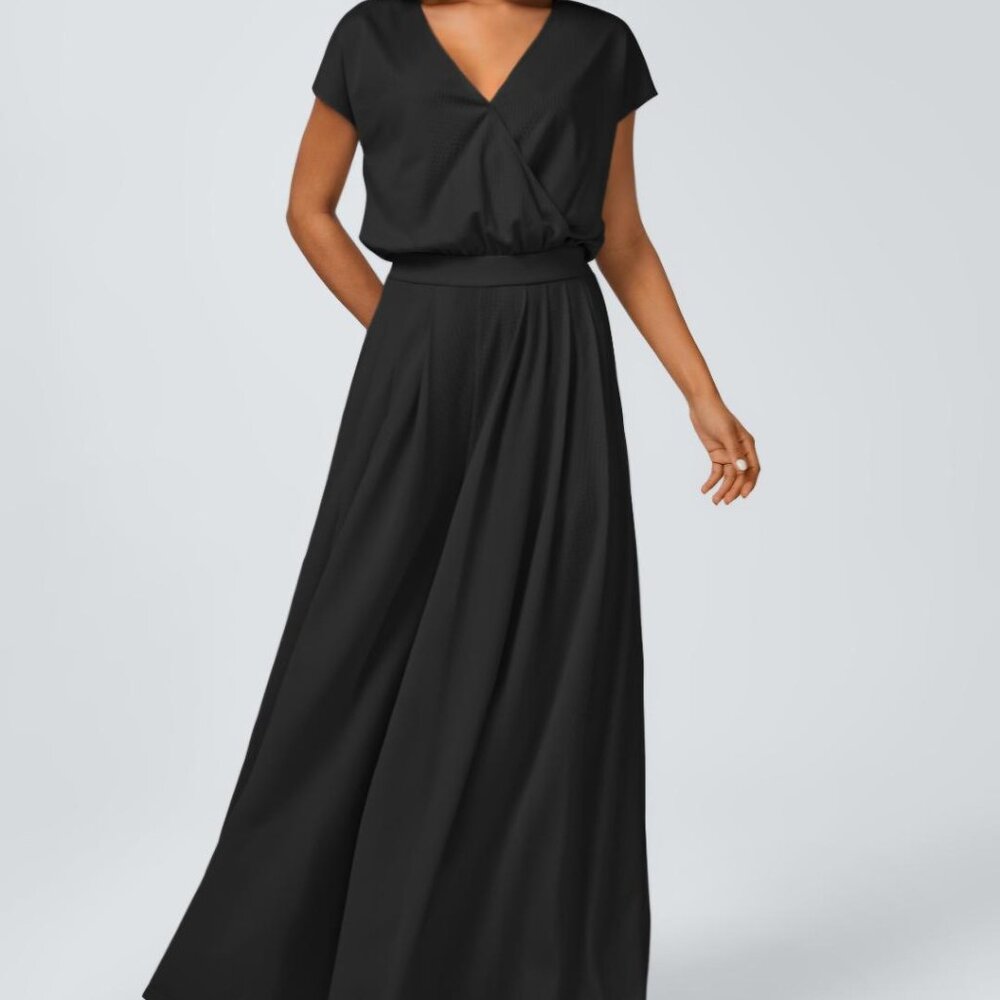 Halara V Neck, Wide leg Jumpsuit with Pockets